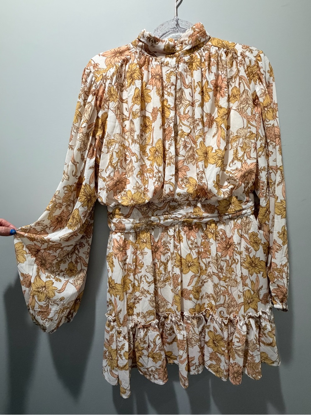 Flying Tomato Cream Dress with Mustard Floral Print